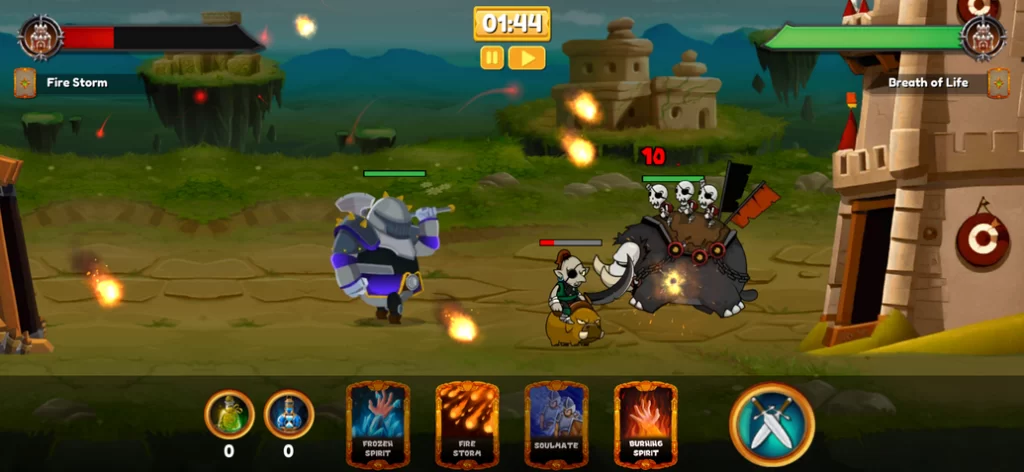 Tower of Heroes gameplay – an intense tower defense battle in action.